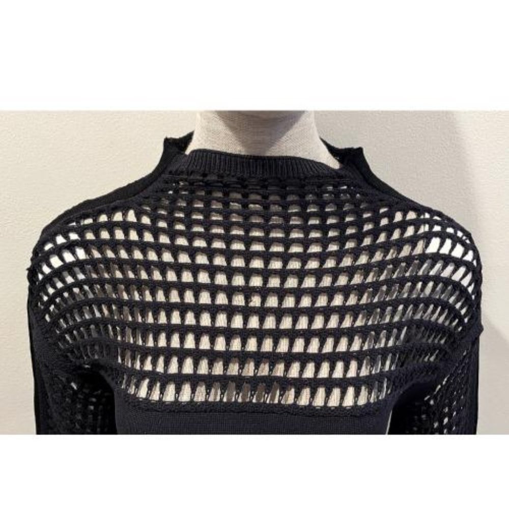 HELMUT LANG OVERSIZED GOTH WAFFLE CROCHET BLOUSE - Picture 3 of 9